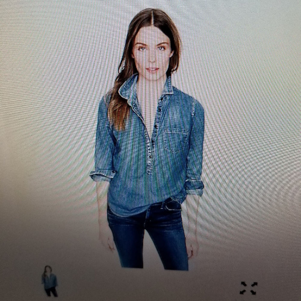 2/$20!!!! JCrew Classic Chambray Popover Denim Shirt Sz 4